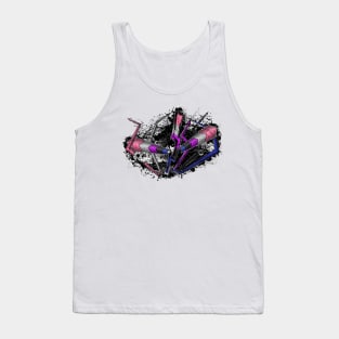 Grunge Graffiti Gender Fluid Lightning and Arrows Tank Top